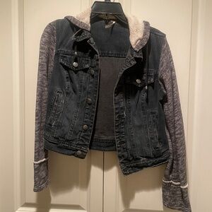 Free People Hooded Jean Jacket